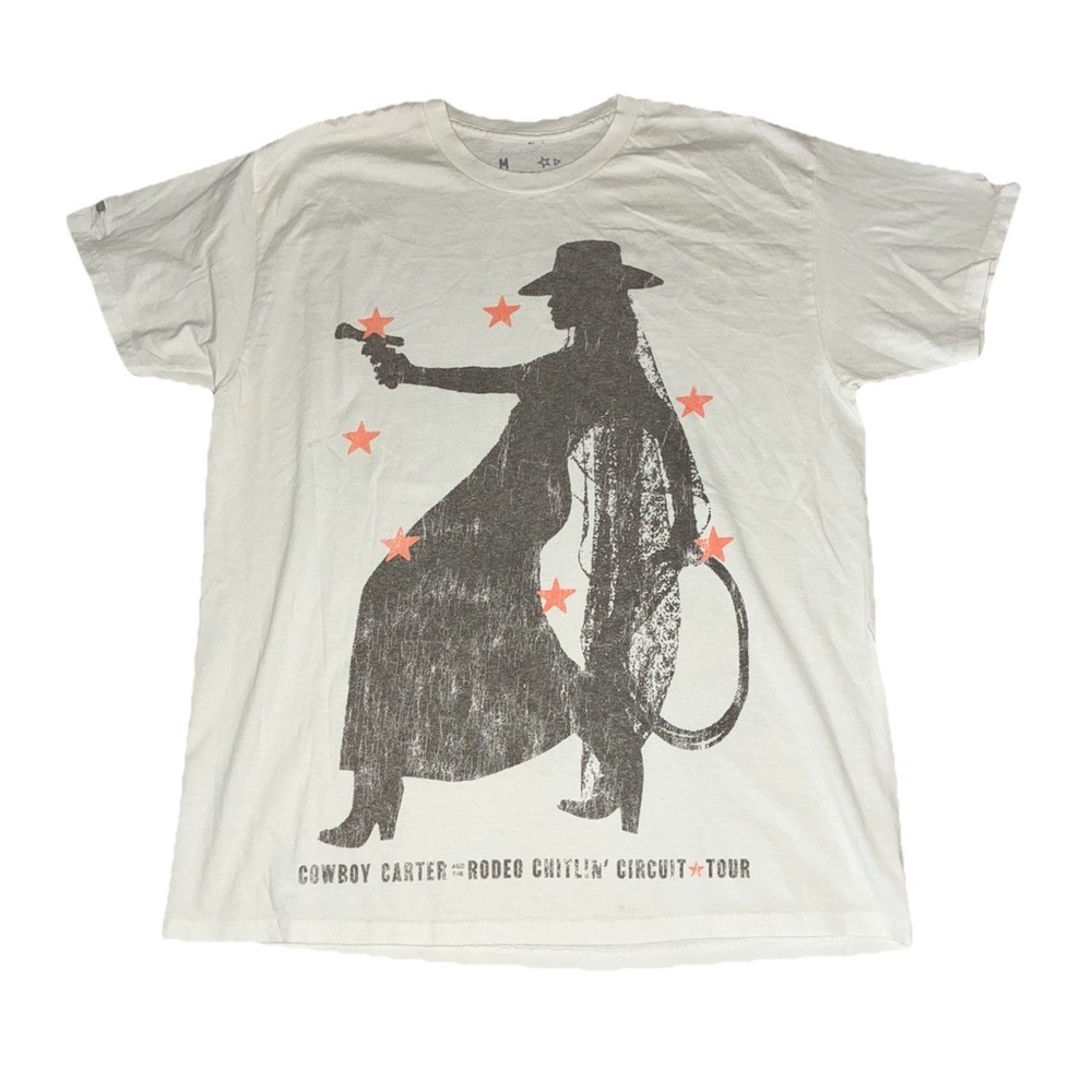Beyonce Most Wanted Tee M‎ White Cowboy Carter Tour 2025 Merch NEW *flaws